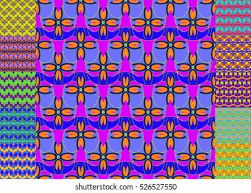 Memfis style abstract backdrop. Geometric seamless pattern. Repeating decoration print. Seamless primitive geometric background.