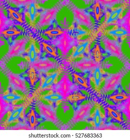 Memfis style abstract backdrop. Geometric seamless pattern. Repeating decoration print. Seamless primitive geometric background.