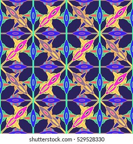 Memfis style abstract backdrop. Geometric seamless pattern. Repeating decoration print. Seamless primitive geometric background.