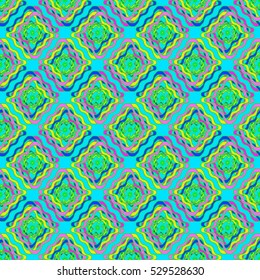 Memfis style abstract backdrop. Geometric seamless pattern. Repeating decoration print. Seamless primitive geometric background.