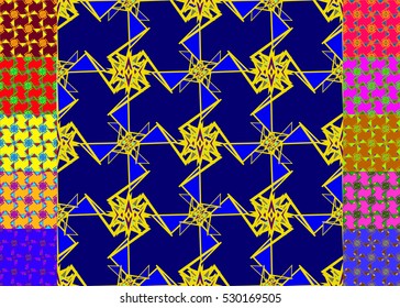 Memfis style abstract backdrop. Geometric seamless pattern. Repeating decoration print. Seamless primitive geometric background.