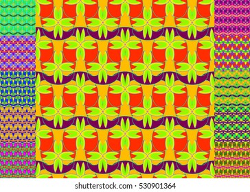 Memfis style abstract backdrop. Geometric seamless pattern. Repeating decoration print. Seamless primitive geometric background.