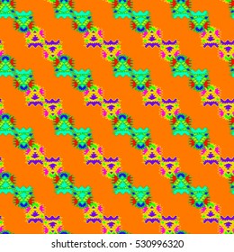 Memfis style abstract backdrop. Geometric seamless pattern. Repeating decoration print. Seamless primitive geometric background.