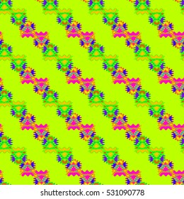 Memfis style abstract backdrop. Geometric seamless pattern. Repeating decoration print. Seamless primitive geometric background.