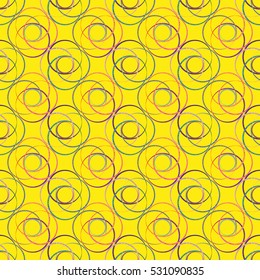 Memfis style abstract backdrop. Geometric seamless pattern. Repeating decoration print. Seamless primitive geometric background.