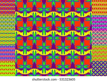 Memfis style abstract backdrop. Geometric seamless pattern. Repeating decoration print. Seamless primitive geometric background.