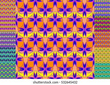 Memfis style abstract backdrop. Geometric seamless pattern. Repeating decoration print. Seamless primitive geometric background.