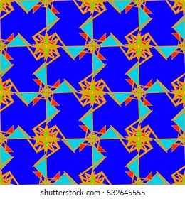 Memfis style abstract backdrop. Geometric seamless pattern. Repeating decoration print. Seamless primitive geometric background.