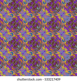 Memfis style abstract backdrop. Geometric seamless pattern. Repeating decoration print. Seamless primitive geometric background.