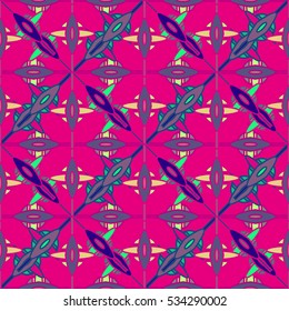 Memfis style abstract backdrop. Geometric seamless pattern. Repeating decoration print. Seamless primitive geometric background.