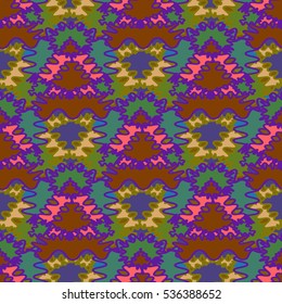 Memfis style abstract backdrop. Geometric seamless pattern. Repeating decoration print. Seamless primitive geometric background.