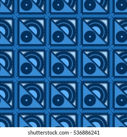 Memfis style abstract backdrop. Geometric seamless pattern. Repeating decoration print. Seamless primitive geometric background.