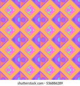Memfis style abstract backdrop. Geometric seamless pattern. Repeating decoration print. Seamless primitive geometric background.