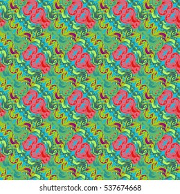 Memfis style abstract backdrop. Geometric seamless pattern. Repeating decoration print. Seamless primitive geometric background.