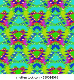 Memfis style abstract backdrop. Geometric seamless pattern. Repeating decoration print. Seamless primitive geometric background.
