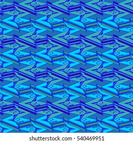 Memfis style abstract backdrop. Geometric seamless pattern. Repeating decoration print. Seamless primitive geometric background.