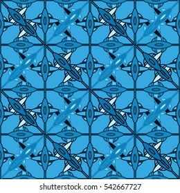Memfis style abstract backdrop. Geometric seamless pattern. Repeating decoration print. Seamless primitive geometric background.