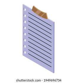 Memo board paper icon. Isometric of Memo board paper vector icon for web design isolated on white background