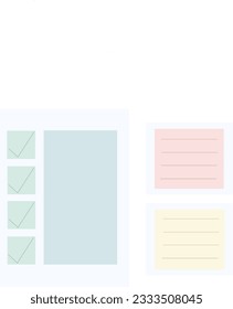 Memo and checklist paper in pastel colors