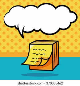 Memo color doodle, speech bubble
