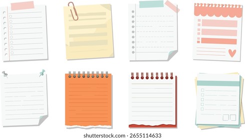 Memo marco nota línea de papel lindo planificador conjunto de hojas. Marco de notas de papel de cuaderno para la página de lista de tareas, para hacer la hoja de pegatinas de lista.