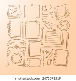 memo icon hand drawn vector element