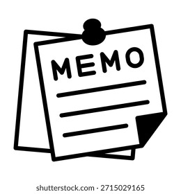 Ícone de Memorando - Ilustração de Vetor de Estilo Misto