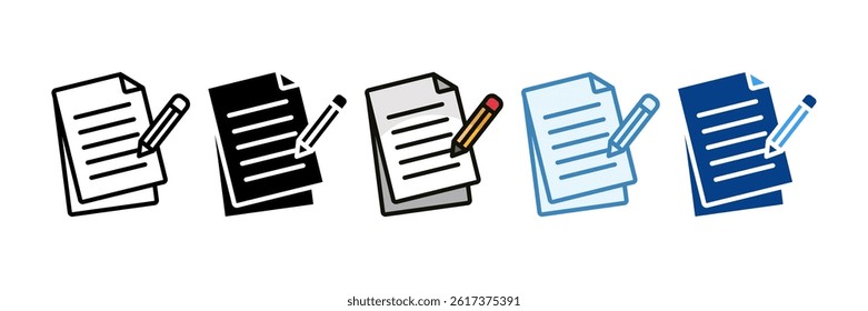 Memo Icon Set Multiple Style Collection