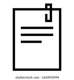 Memo Icon Symbol. Outline Style