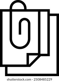 Icono de memorando. Diseño de estilo lineal delgado aislado sobre fondo blanco