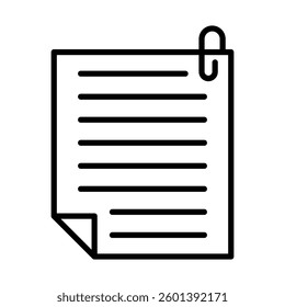 Memo Icon Vector Line Icon Design