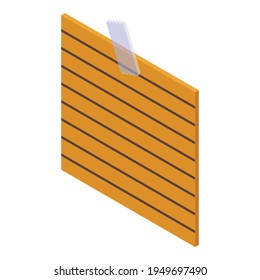 Memo line note icon. Isometric of Memo line note vector icon for web design isolated on white background