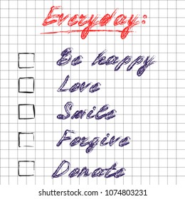 Memo to the memory. Calibration inscription. To do list