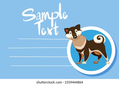 Memo note with cute dog illustration
