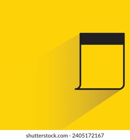 icono de nota de memo con sombra sobre fondo amarillo