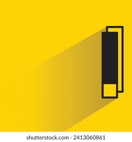 icono de nota de memo con sombra sobre fondo amarillo