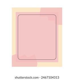 Memo notepad with pastel pink design. Cute notebook template for notes.
