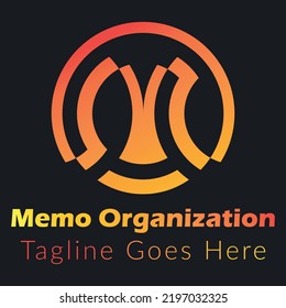 Diseño del logotipo de la organización Memo. Este es un diseño de logotipo de tipografía.