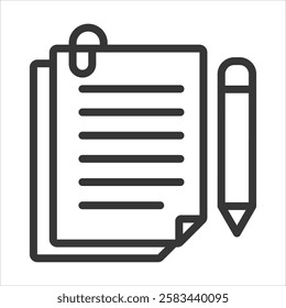 Memo Outline Icon Vector Illustration