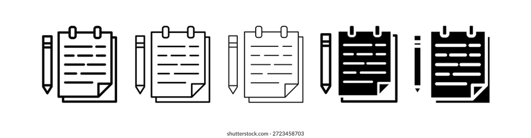 Painel de Memorandos Diferente Ícone Definir Ilustração