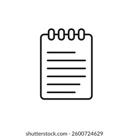 Memo Pad icon isolated. simple vector icon on white background