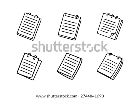 memo pad icon line art vector outline illustration isolated