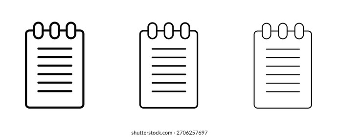 Memo Pad icon linear style sign for mobile concept and web design.