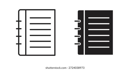 Memo Pad icons, Line vector. solid symbol set