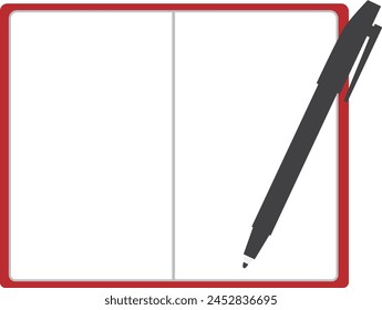 Material del marco de la ilustración del bloc de notas