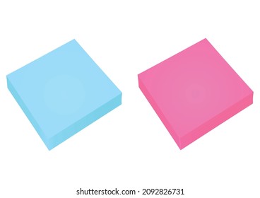 Memo pad sticky notes. vector