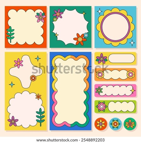 Memo Pads Collection. Vintage Vector Notes set.