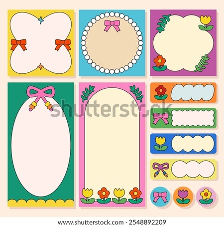 Memo Pads Collection. Vintage Vector Notes set.
