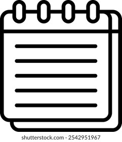 Icono de línea de material de oficina de memo pads