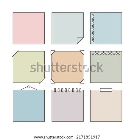 A memo paper frame set with simple lines and blank spaces.